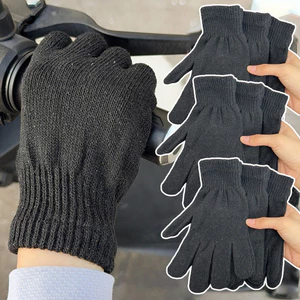 Găng Tay Dệt Kim Polyester Nhẹ, Chống Trơn Trượt cho Chạy Xe Đạp & Trượt Tuyết Ngoài Trời