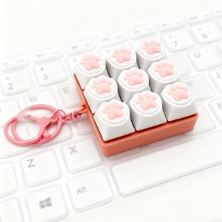 Mới Kawaii 2025 Bán Bàn Phím Fidget Đồ Chơi LED Pha Lê Keycap Móc Khóa Giảm Ngón Tay Đồ Chơi