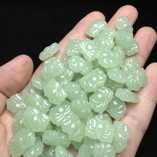 (20 Chiếc) Kính Hạt Hoa Sen Khắc, Size 14x10mm, Phụ Kiện Vòng Tay