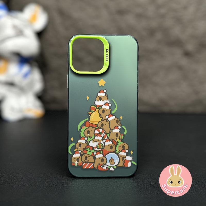 Vỏ Cây Giáng Sinh Capybara Cho Samsung Galaxy A36 A35 A34 M35 M32 A33 A34 A32 A31 M31 Prime F34 M34 A30 A20 M30S Note 20 Ultra Vỏ Điện Thoại Ốp Lưng Cứng Mờ Chống Sốc