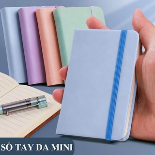 Sổ Tay Kẻ Ngang Mini A7 – Bìa Da PU Bóng Bẩy, Vở Ghi Chép Nhỏ Gọn Tiện Lợi Bỏ Túi Mang Theo