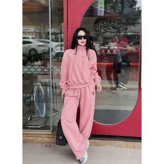 Sét bộ đồ thêu ngựa có khoá cổ chất nỉ 2da  mịn ấm lên phom xinh-túi díppp  -thuba94
