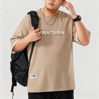 Áo Nam Tay Ngắn Oversize Với Chữ Kim Loại và Thiết Kế Cấp Tiến