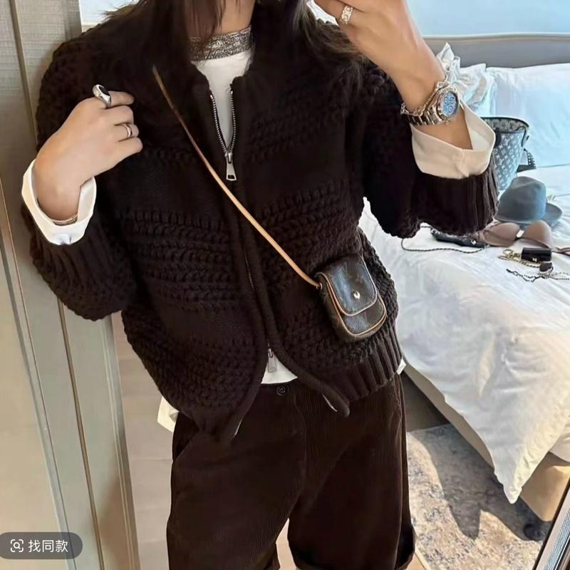 (SẴN SHIP NGAY - HÀNG QCCC) Áo cardigan len dáng ngắn thiết kế phối khóa kéo chất liệu len dày dặn dànhcho nữ MT33 SP410