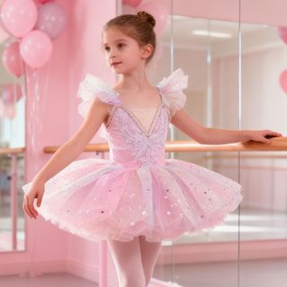 [Còn hàng] Váy múa ba lê trẻ em OAKANDME, Váy dự tiệc Sequin Ballet Tutu, Đầm công chúa phồng thời trang hiện đại khiêu vũ