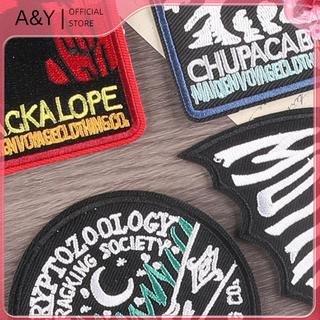 A & Y Cryptozoology - Huy hiệu thêu sắt hình quái vật Mothman ngoài hành tinh cho áo khoác nam
