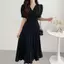 đầm hàn quốc nữ nhẹ nhang đen tiệc thức lụa dự đầm nữ body dáng dài sang chảnh xinh pháp cao cấp bigsize