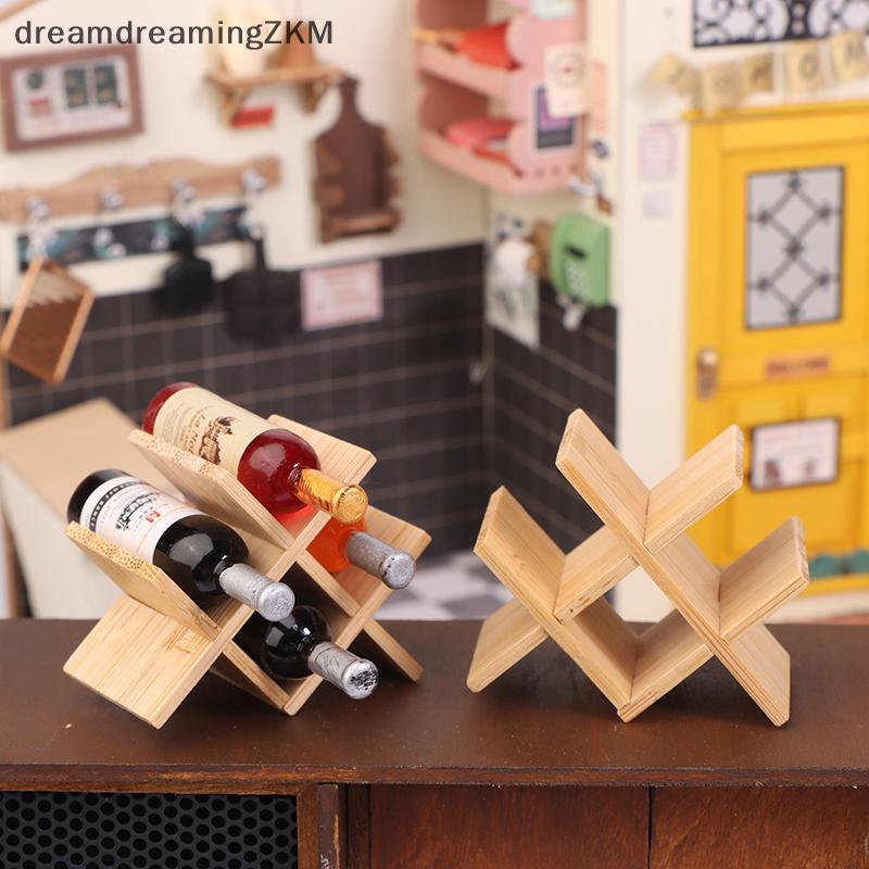 [dreamdreaming] Phụ kiện nhà búp bê Mô hình trưng bày chai rượu bằng gỗ thu nhỏ để trang trí nhà búp bê [zkm]