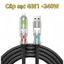 Cáp Sạc Nhanh 3 Trong1 6A Cổng Type C Bằng Silicone Và Hợp Kim KẽmUsb-Type C , Type C-Type C, Đa năng đa dụng