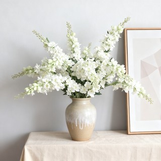 Hoa Phi Yến Giả Larkspur Silk Flowers Long Stem Decor Home Room Premium Realistic Faux Delphinium Hyacinth Gladiolus Bouquet Wedding Party Photography Props Nordic Style Vintage Aesthetic Vase Filler Tall Branch Purple Pink White Blue Office Arrangement