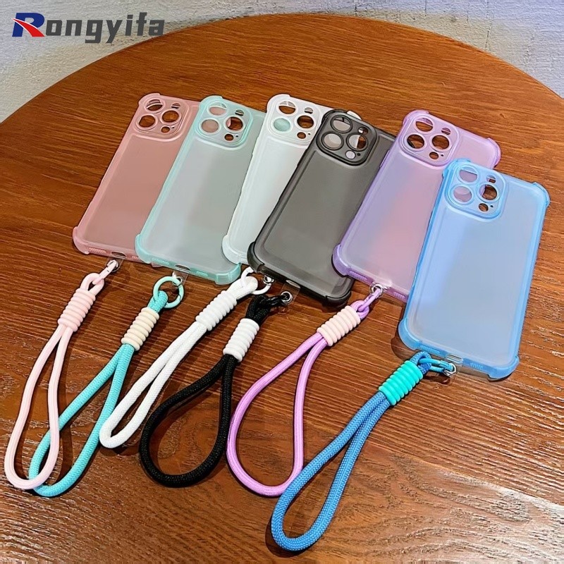 Ice Mist Frosted Casing Cho OnePlus 15 13 13R 13T ACE 6 5 Pro Ultra Racing Nord 5 N30 SE N20 5G 4G Ốp Điện Thoại Trong Suốt Dễ Thương Ốp Lưng Mềm Sang Trọng Có Dây Tay Ngắn