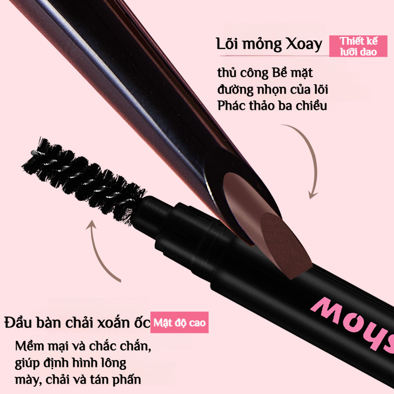 🔥Giá sốc🔥chì kẻ chân mày/kẻ lông mày 2 đầu/chì kẻ mày tự nhiên/bút chì kẻ lông mày nâu/Chì kẻ mày hai đầu 3D Natural Wild Eyebrow/chì kẻ chân mày 2 đầu