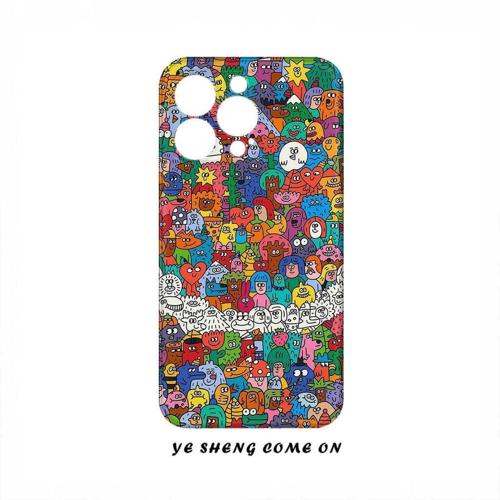 Ốp Điện Thoại Graffiti QYJS Màu Thích Hợp Cho IPhone 17 AIR 13 14 15 16 ProMax 11 12 PRO X XS XR XSMAX 7 8 plus 14 15 16 PLUS Phim Ốp Lưng Cứng EFNW Độc Đáo