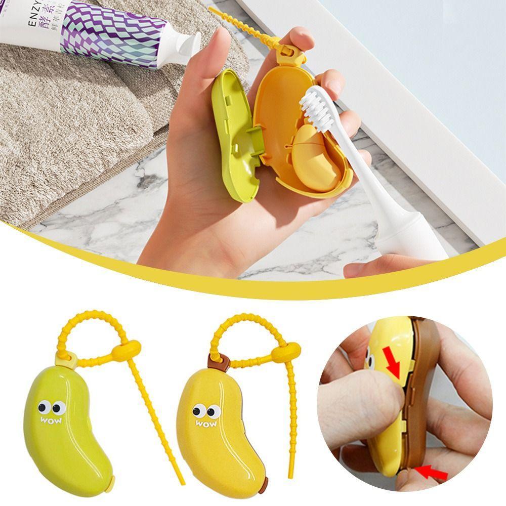 Vỏ bảo vệ bàn chải đánh răng WANYEDI, nắp nhựa di động 2in1 hình quả chuối, chống bụi cho du lịch, leo núi, cắm trại