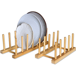 Đa Năng Đĩa Giá Để Đồ Hỗ Trợ Hộ Gia Đình Nhà Bếp Tre Gỗ Hiển Thị Giá Đĩa Ăn Đĩa Ăn Giá Thoát Nước