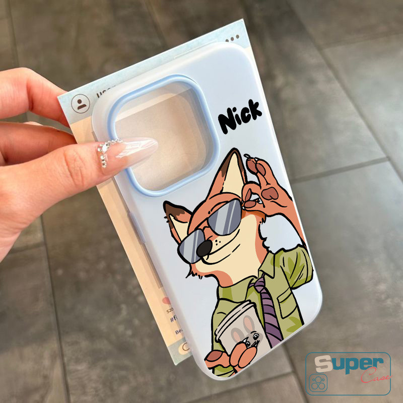 Ốp Lưng Tương Thích Cho IPhone 13 15 17 16 11 14 12 Pro Max 15 16 17 Pro XR Air 7Plus X XS Max Cặp Đôi Thời Trang Thỏ Dễ Thương Cáo Hoạt Hình Zootopia Silicone Mới 2 in1 Cover