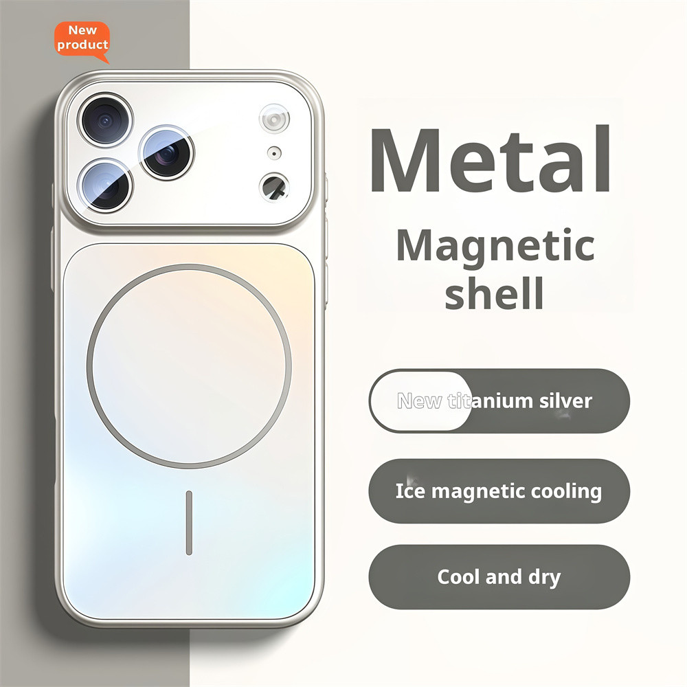 Ốp điện thoại từ tính bằng kính mờ cho iPhone 17 Pro Max 13 14 15 16 pro max Bảo vệ ống kính chống rơi Vỏ cứng Vỏ siêu mỏng Vỏ chống sốc