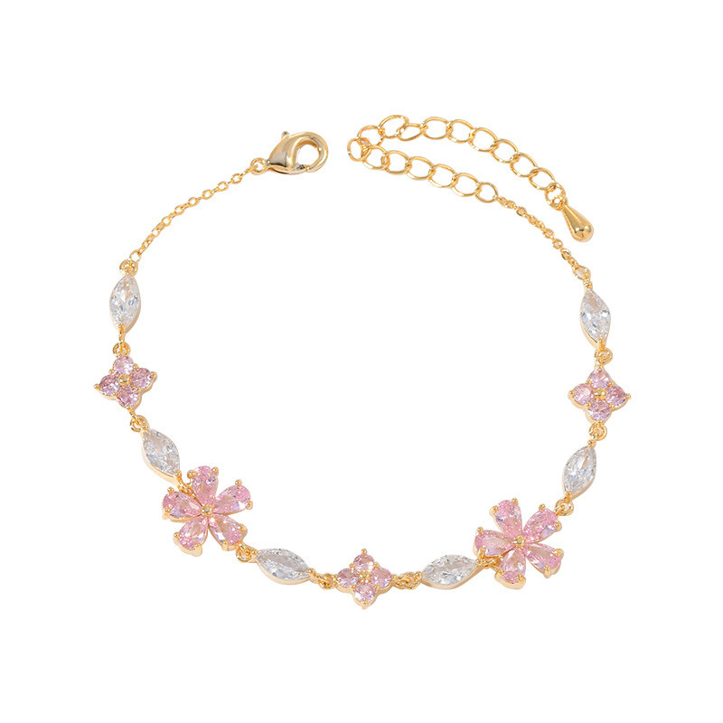 Vòng tay cánh hoa zircon thanh lịch mới