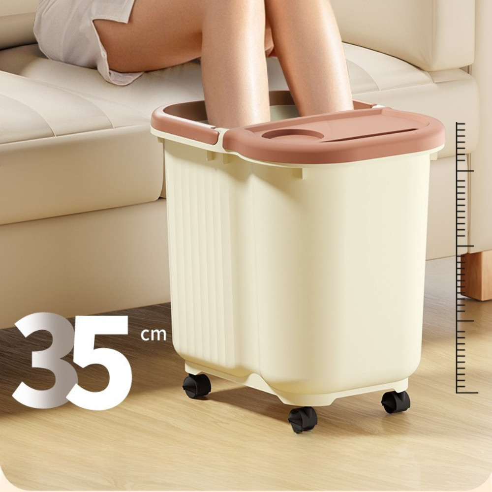 Chậu Ngâm Chân Nóng Ấm Thiết Kế Massage 6 Con Lăn, Giảm Căng Thẳng Thư Giãn Có Bánh Xe Di Chuyển