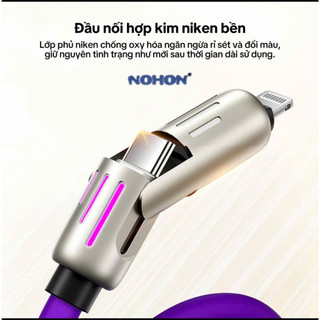 Cáp sạc nhanh NOHON - MAGIC JOHN truyền dữ liệu 4 trong 1, sạc siêu nhanh 240W, cáp truyền dữ liệu 480Mbps BH 3 Tháng