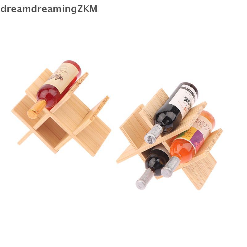 [dreamdreaming] Phụ kiện nhà búp bê Mô hình trưng bày chai rượu bằng gỗ thu nhỏ để trang trí nhà búp bê [zkm]