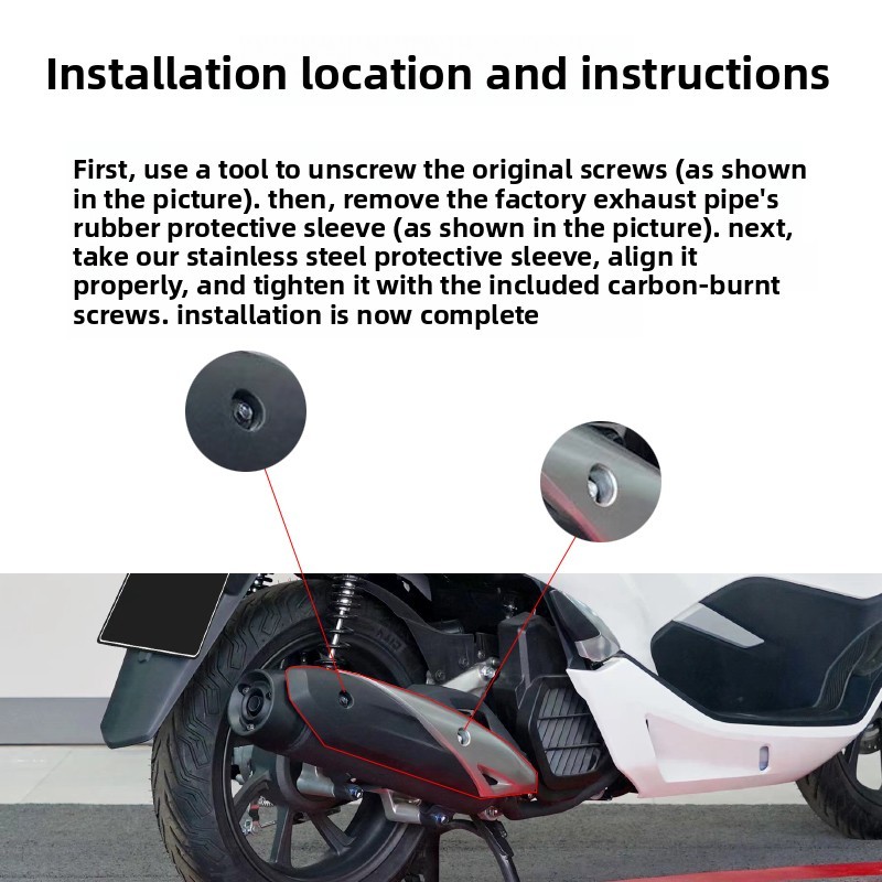 Dành cho Tấm chắn nhiệt xả HONDA PCX160 2022-2025 – Vỏ bảo vệ giảm thanh chống bỏng