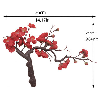 Hoa Mai Giả Decor Trang Trí Tết Cành Đào Đông Đẹp Như Thật 36cm Phụ Kiện Cắm Bình Cao Cấp Lụa Nhựa Nhiều Màu Sắc Đỏ Hồng Trắng Quà Tặng Ý Nghĩa May Mắn Tài Lộc Sang Trọng Hiện Đại Văn Phòng Khách Bàn Làm Việc