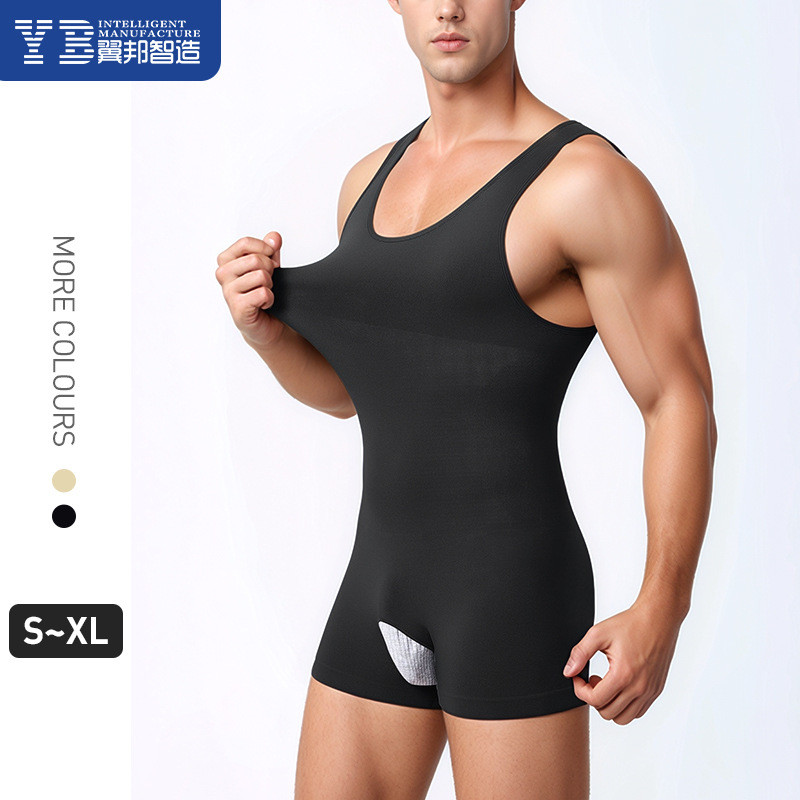 Jumpsuit thể dục nam có nẹp corset ôm sát, phù hợp tập luyện
