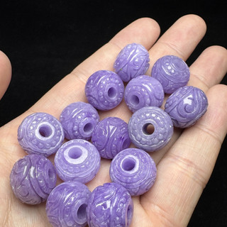 Ngọc Tím Khắc 16x13mm - Phụ Kiện Mặt Dây Chuyền
