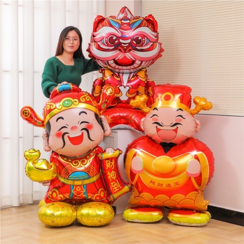 Lễ hội mùa xuân mới Bóng bay lá nhôm - Thần tài Yuanbao Lantern Trang trí năm mới của Trung Quốc