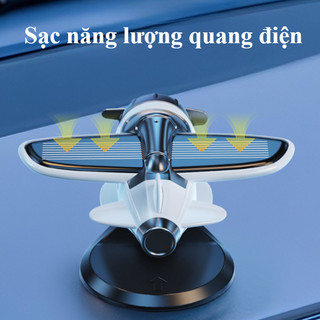 Máy Bay Trang Trí Năng Lượng Mặt Trời - ABS Cao Cấp, Xoay 360° Mượt, Trang Trí Bảng Điều Khiển Xe