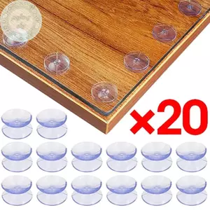PUSKY 20 Chiếc Hai Mặt Nhựa Hút Chân Không Chống Trơn Trượt Trong Suốt Hút Miếng Lót Cho Kính Ô Tô Cửa Sổ Bàn Top Miếng Đệm DIY Giá Đỡ Xà Phòng VN