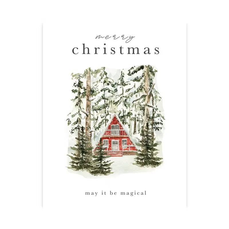 Cây Giáng Sinh Ông Già Noel Người Tuyết Tuần Lộc Áp Phích In Canvas In Hình Nghệ Thuật Treo Tường Hình Ảnh Cho Ngày Lễ Phòng Khách Trang Trí Nhà