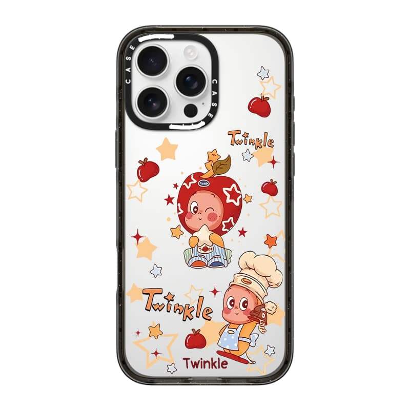CASECASE X Twinkletwinkle Chef Black Edge Clear Hard Từ Hút Tác Động Cho Apple IPhone 12 13 14 15 16 17 Pro Max Air Plus Có Hộp
