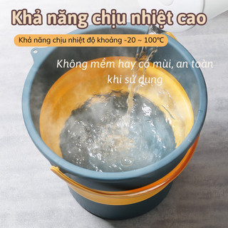 Thau Thông Minh Xô Nước Gấp Gọn  – Đa Năng, Có Quai, Chịu Tải, Giặt Đồ & Rửa Xe