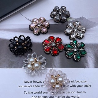 Phụ kiện handmade đính hạt kim cương giả và ngọc trai đơn giản, phù hợp trang trí mũ và giày