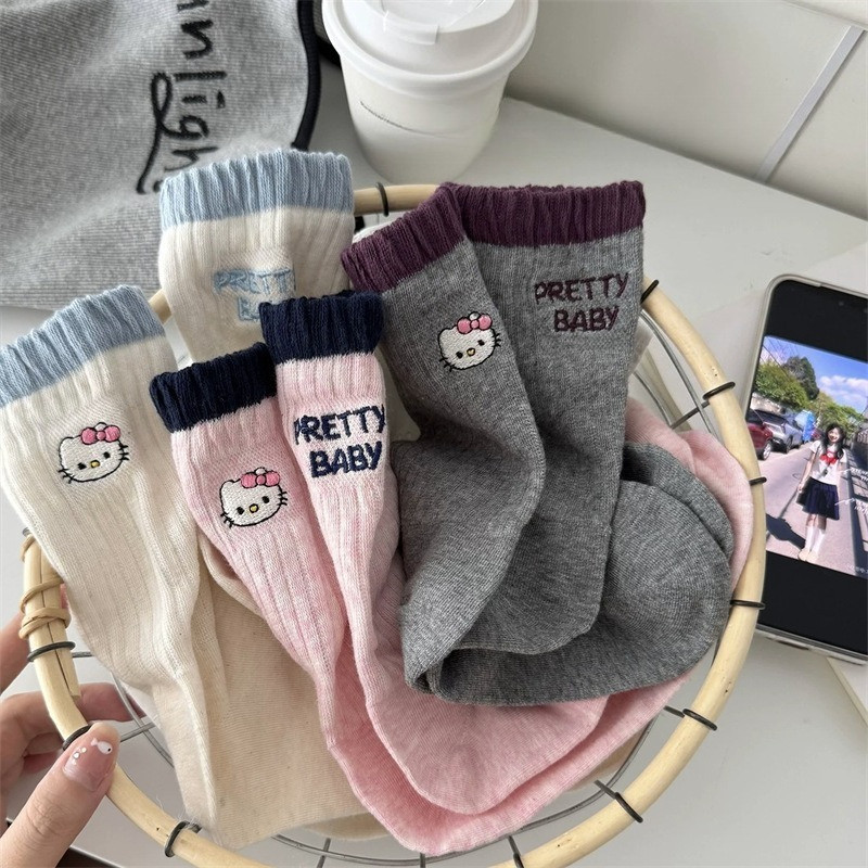 KT Cat Tất Dễ Thương Bốn Mùa Dễ Thương Phù Hợp Với Nữ Giữa Ống Ngọt Ngào ins Hoạt Hình Hợp Thời Trang