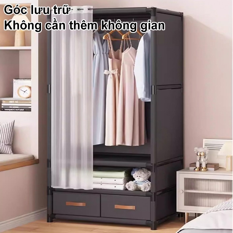 𝐎𝐥𝐢𝐟𝐞 Tủ Quần Áo Tủ Vải Tủ Đựng Quần Aó Đa Năng Khung Thép Chịu Lực Tốt Chống Bụi Thiết Kế Hiện Đại