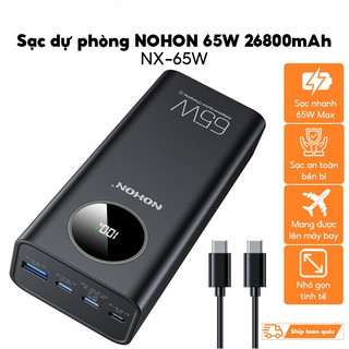Sạc dự phòng NOHON NX-65W 26800mAh • Hỗ trợ sạc nhanh PD 65W Max cho Laptop, điện thoại thông minh - ONEMAX