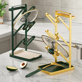 Giá Cài Vung Nồi Đa Năng 3 Tầng Phong Cách Bắc Âu, Khung Thép Chịu Lực  Không Hoen Gỉ, Tiện Lợi