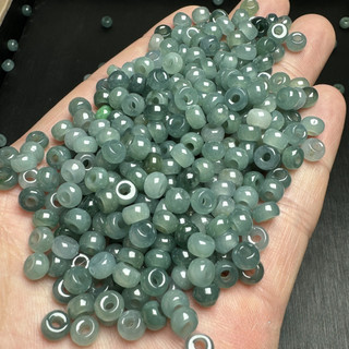 Ngọc Jadeite Tự Nhiên - Hạt Nước Xanh 6x3mm Lỗ 2mm - Dùng Để Làm Vòng Tay