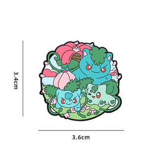 4 Cái / bộ Pokemon Huy Hiệu Pikachu Firedragon Squirtle Anime Thổ Cẩm Trang Trí Trẻ Em Pin
