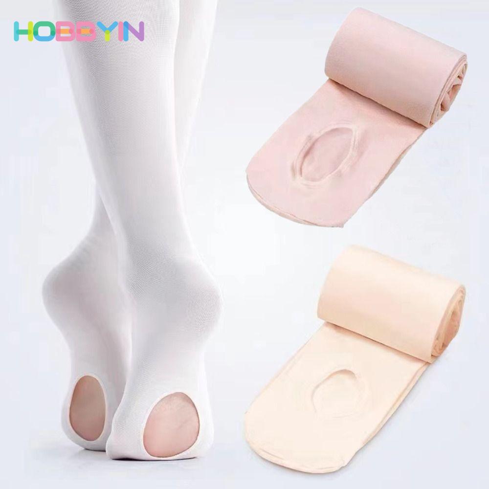 Quần legging ballet HOBBYIN 60D màu trắng, phù hợp khiêu vũ cho bé gái