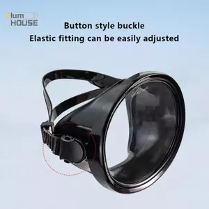 PlumHOUSE Mặt nạ lặn ống thở hình bầu dục Mặt nạ câu cá Toàn cảnh Kính nhìn rộng Kính cường lực Kính lặn ống kính dành cho người lớn VN