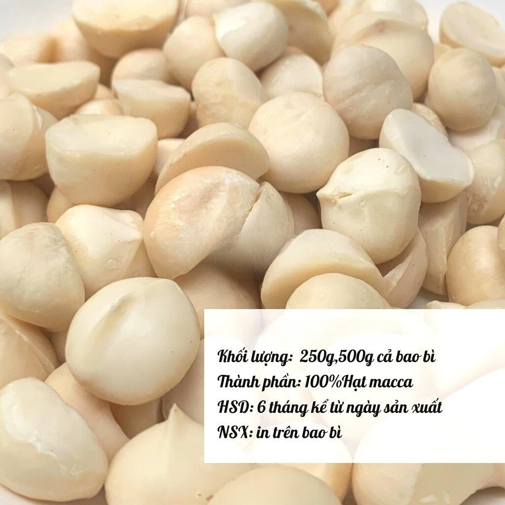 500grm Nhân Mắc Ca Đăk Lak Bể 2 ăn liền nấu sữa nấu cháo - Bao Mới không hôi dầu