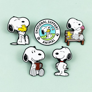 5 Cái / bộ Anime Snoopy Trâm Ba Lô Huy Hiệu Sáng Tạo Nhỏ Giọt Dầu Trang Trí Kim Loại Pin