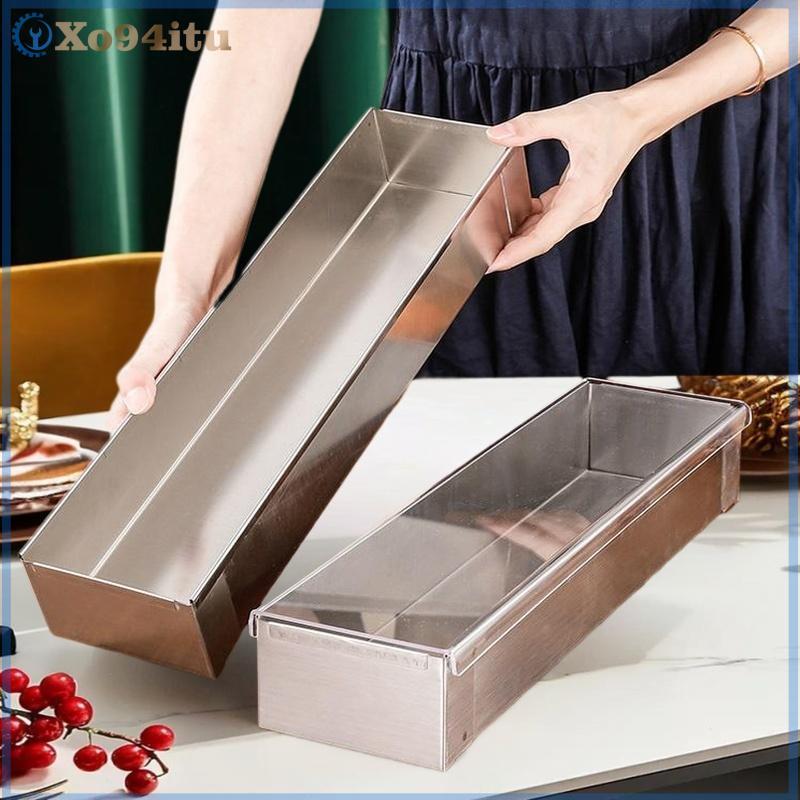 XOITU Khuôn làm bánh dài bằng thép không gỉ chống trượt BakingTray Chống hình chữ nhật Tiramisu Đế bánh DlY Dụng cụ nấu ăn nhà bếp VN