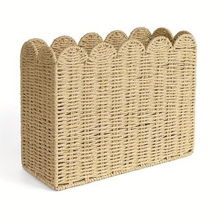Retro Thanh Lịch Phong Cách Trường Dây Giấy Dệt Giỏ Chứa Thích Hợp Cho Gia Đình Phòng Khách Phòng Ngủ Để Bàn Sách Tạp Chí Giỏ Sắp Xếp Chuyên Dụng