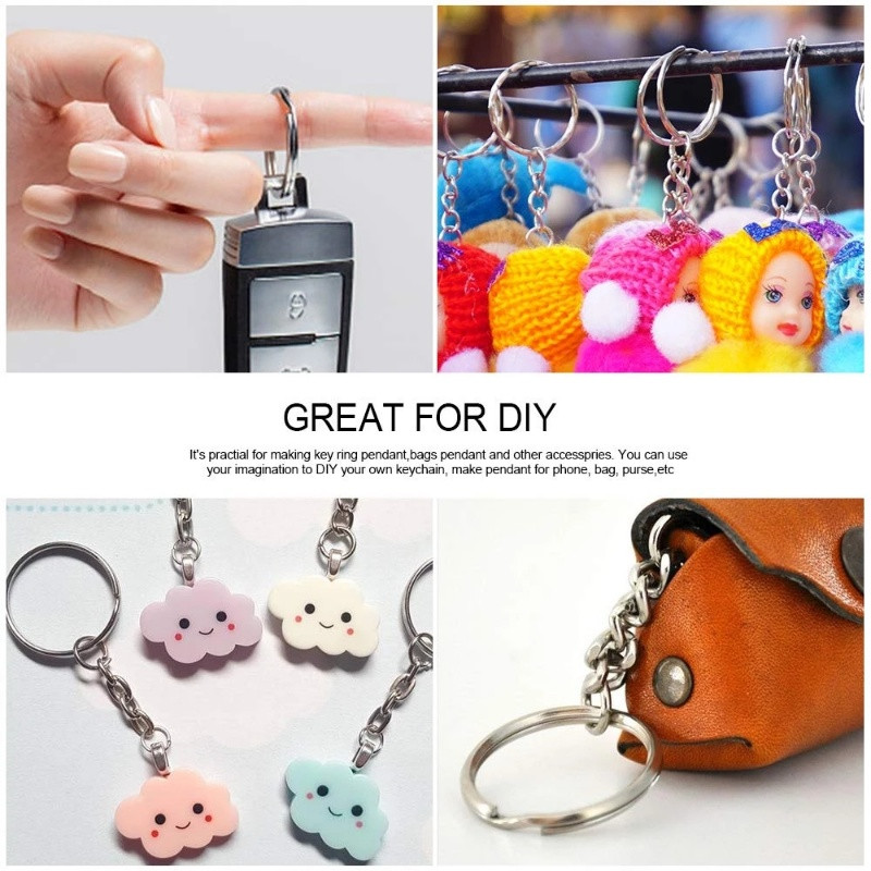 20 / 40 / 60 Chiếc Kim Loại Vít Chân Móc Khóa / Vòng Chia Móc Chìa Khóa Treo Mặt Dây Chuyền / DIY Túi Trang Sức Móc Chìa Khóa
