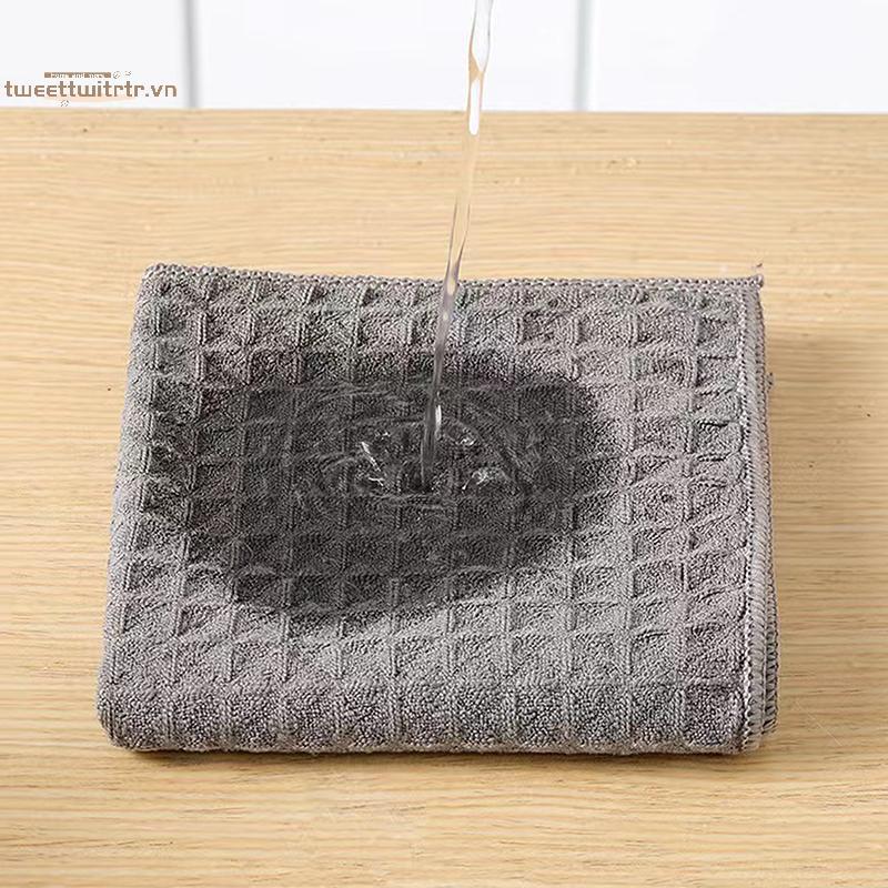 TRTR 5 Chiếc Dày Có Thể Tái Sử Dụng Microfiber Rag Thấm Hút Đĩa Vải Cho Bộ Đồ Ăn Nhà Bếp Rag Khăn Cho Nhà Bếp Vệ Sinh Gia Đình VN